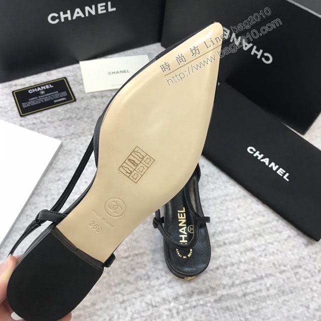 Chanel女鞋 香奈兒2020春夏新款 Chanel秀氣尖頭高跟涼鞋  naq1130